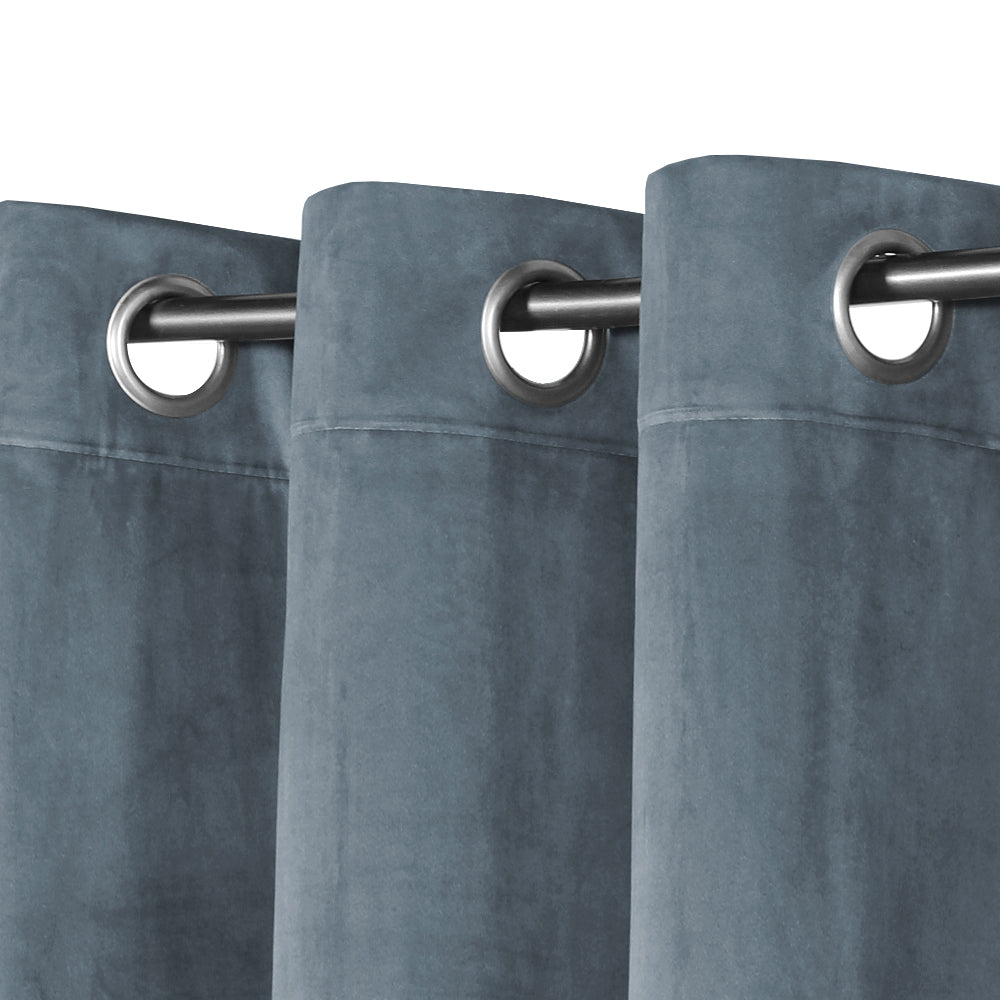 Smarcute Velvet Room Darkening Grommet Curtain - 2X 132x160cm
