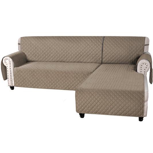 Smarcute 4 Seater and 1 Chaise Lounge L-shaped Reversible Slipcover