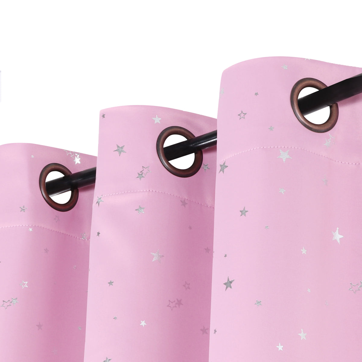 Smarcute Blockout Twinkle Star Printed Grommet Curtain - 2X 132x213cm
