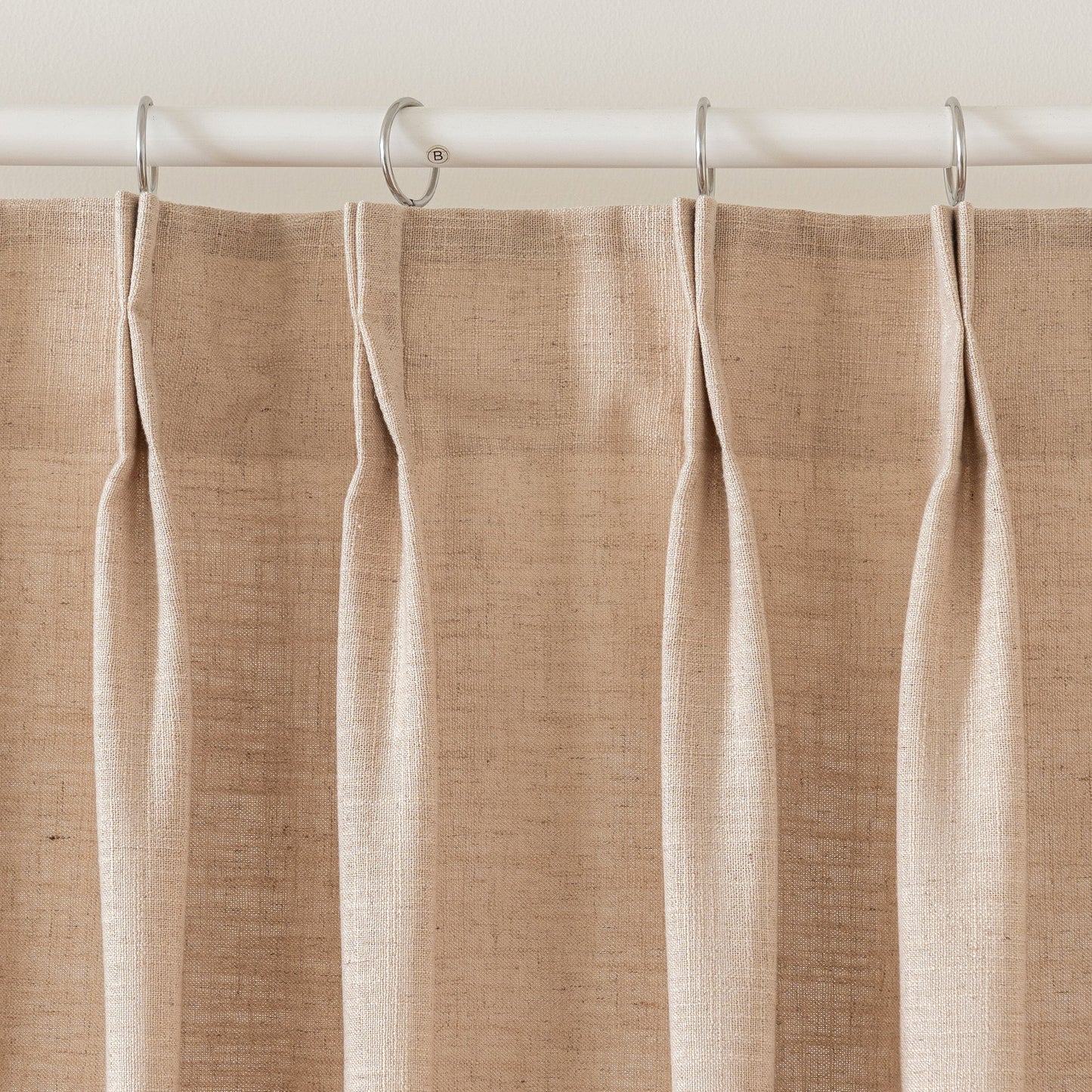 Caelis Textured Linen Cotton Blend Curtain Pleated