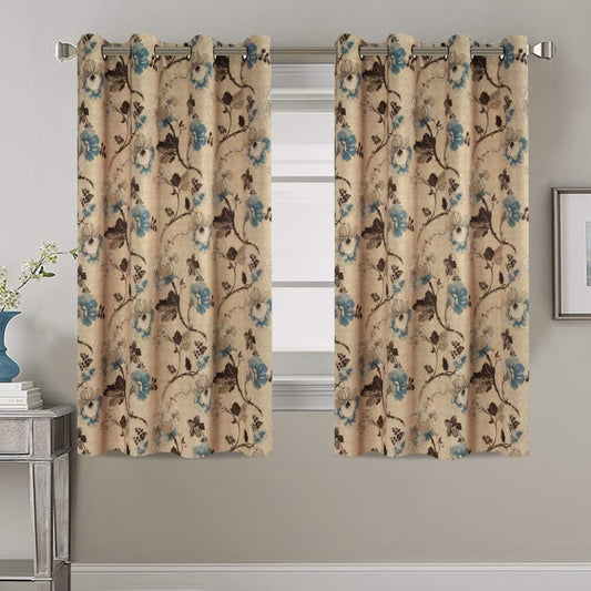 Smarcute Vintage Floral Printed Curtain - 2X 132x160cm