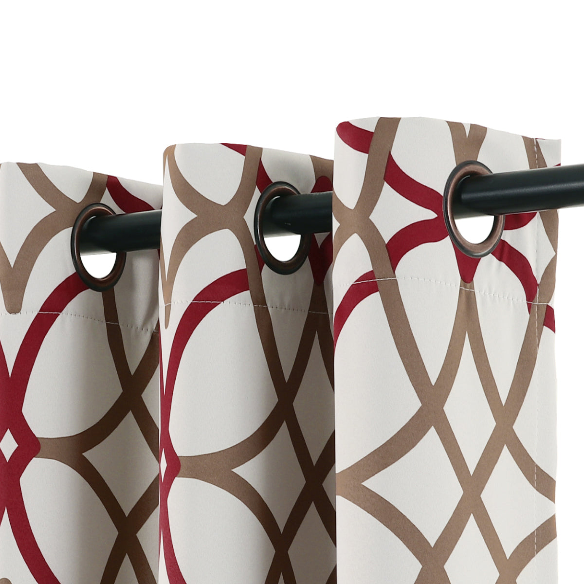 Smarcute Blockout Geo Printed Grommet Curtain - 2X 132x243cm