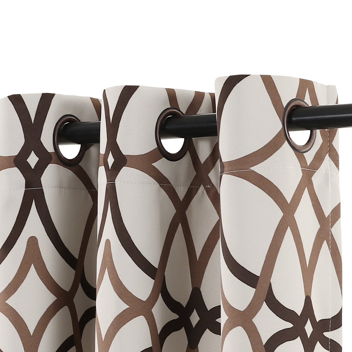 Smarcute Blockout Geo Printed Grommet Curtain - 2X 132x243cm