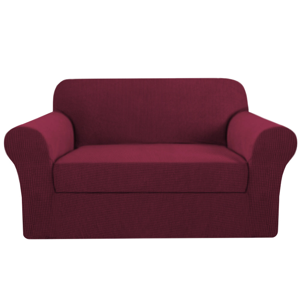 Smarcute 2 Seater 2-Piece Spandex Stretch Anti-Slip Sofa Cover