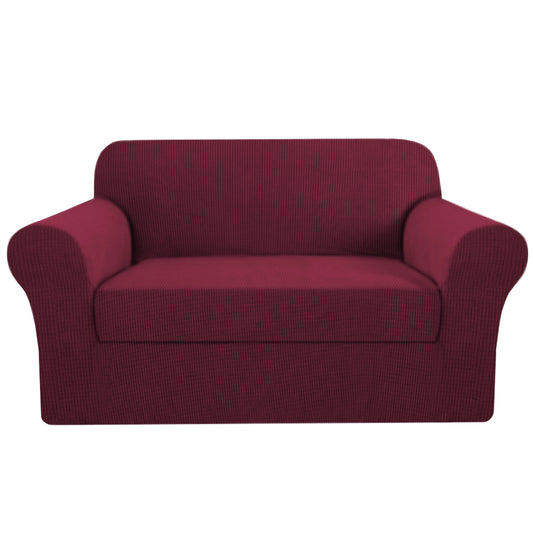 Smarcute 2 Seater 2-Piece Spandex Stretch Anti-Slip Sofa Cover