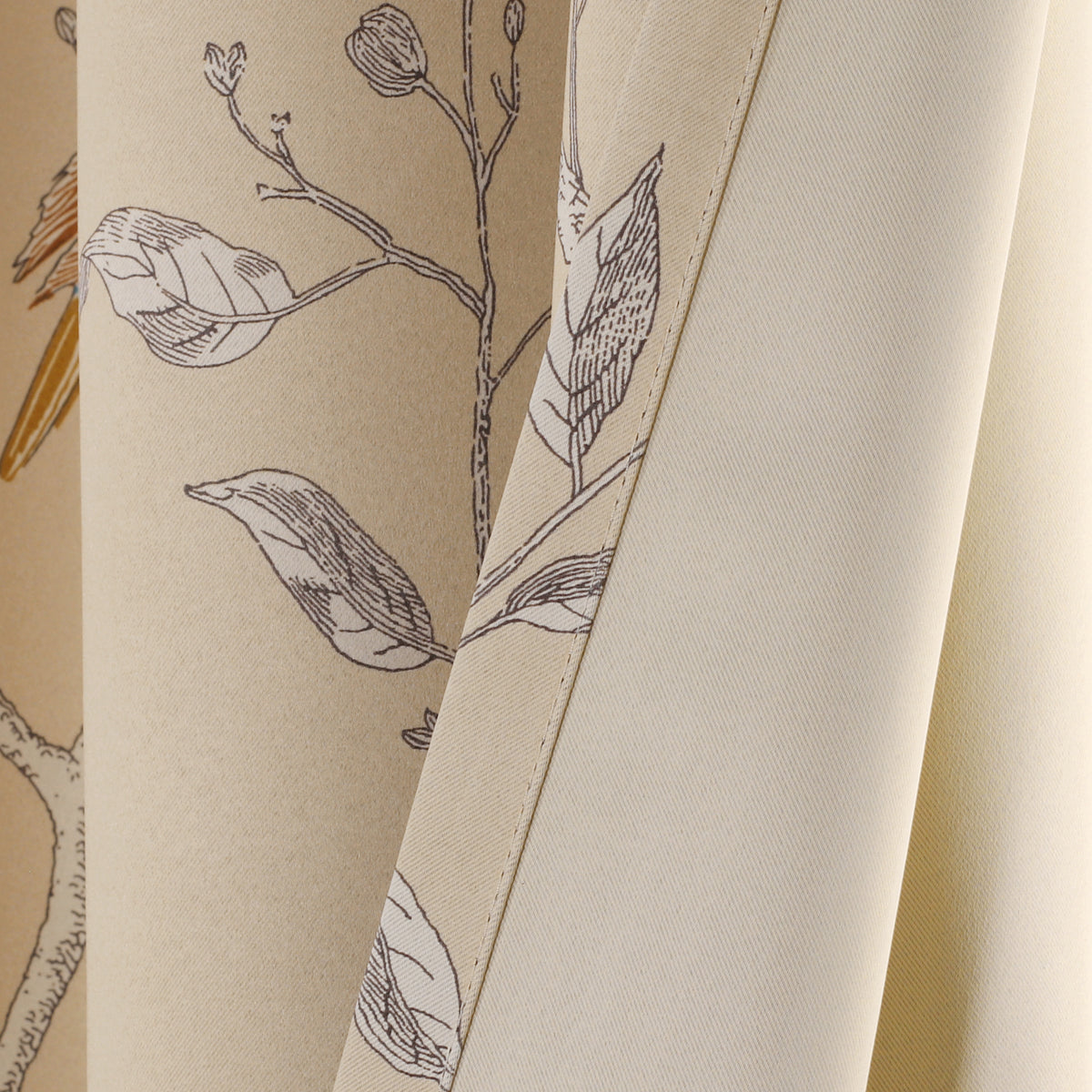 Smarcute Vintage Bird Printed Curtain - 2X 132x160cm