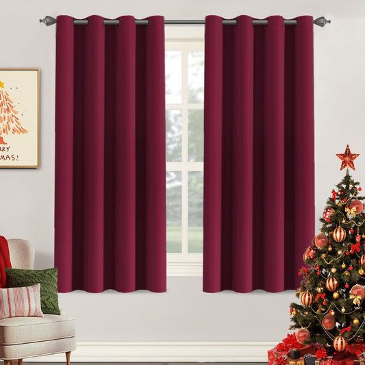 Smarcute Blockout Grommet Solid Curtain - 2X 132x160cm