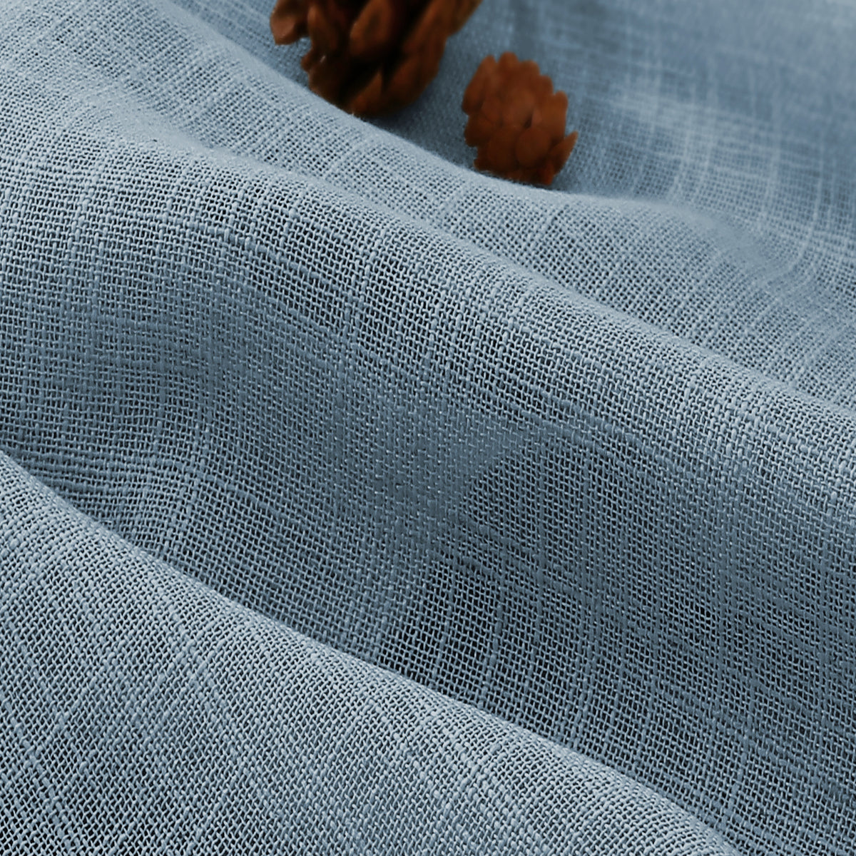 Smarcute Linen Textured Sheer Eyelet Curtain - 2X 132x160cm