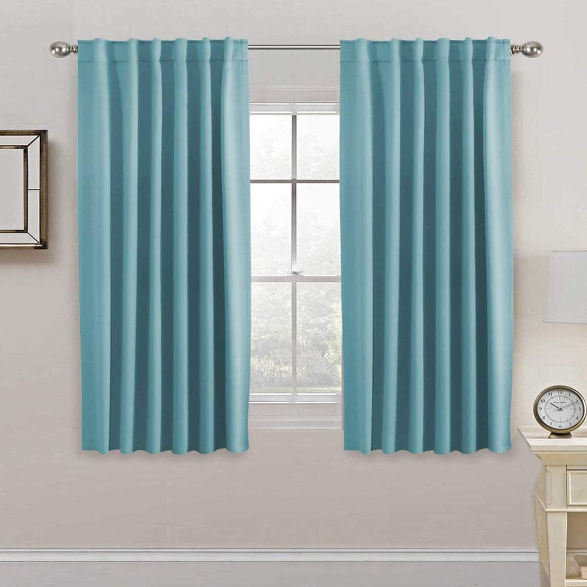 Smarcute Blockout Back Tab Solid Curtain - 2X 132x160cm
