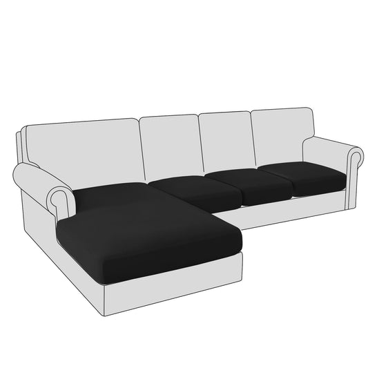 Smarcute 4 Pieces Sectional Sofa Couch L-Shape Lounge Cushion Seat Cover