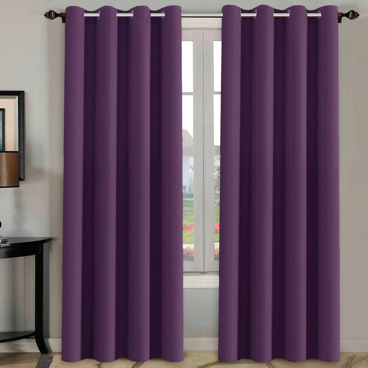 Smarcute Blockout Grommet Solid Curtain - 2X 132x183cm