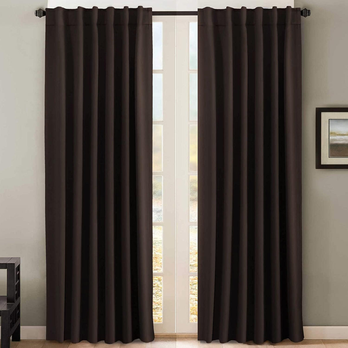 Smarcute Blockout Back Tab Solid Curtain - 2X 132x213cm