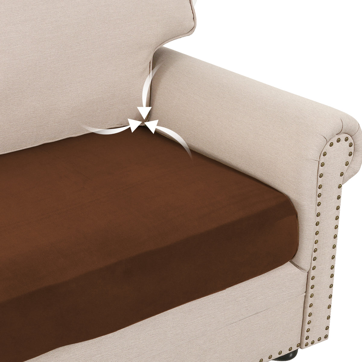Smarcute 2 Piece Velvet Cushion Seat Covers for L Shape Sectional Sofa