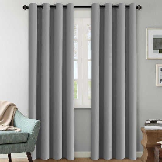Smarcute Blockout Grommet Solid Curtain - 2X 132x213cm