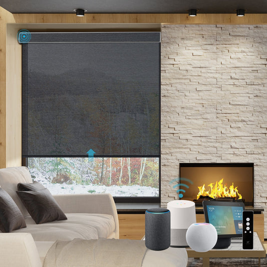 Motorized Light Filtering Roller Shades 60%/70% Blackout Twilight
