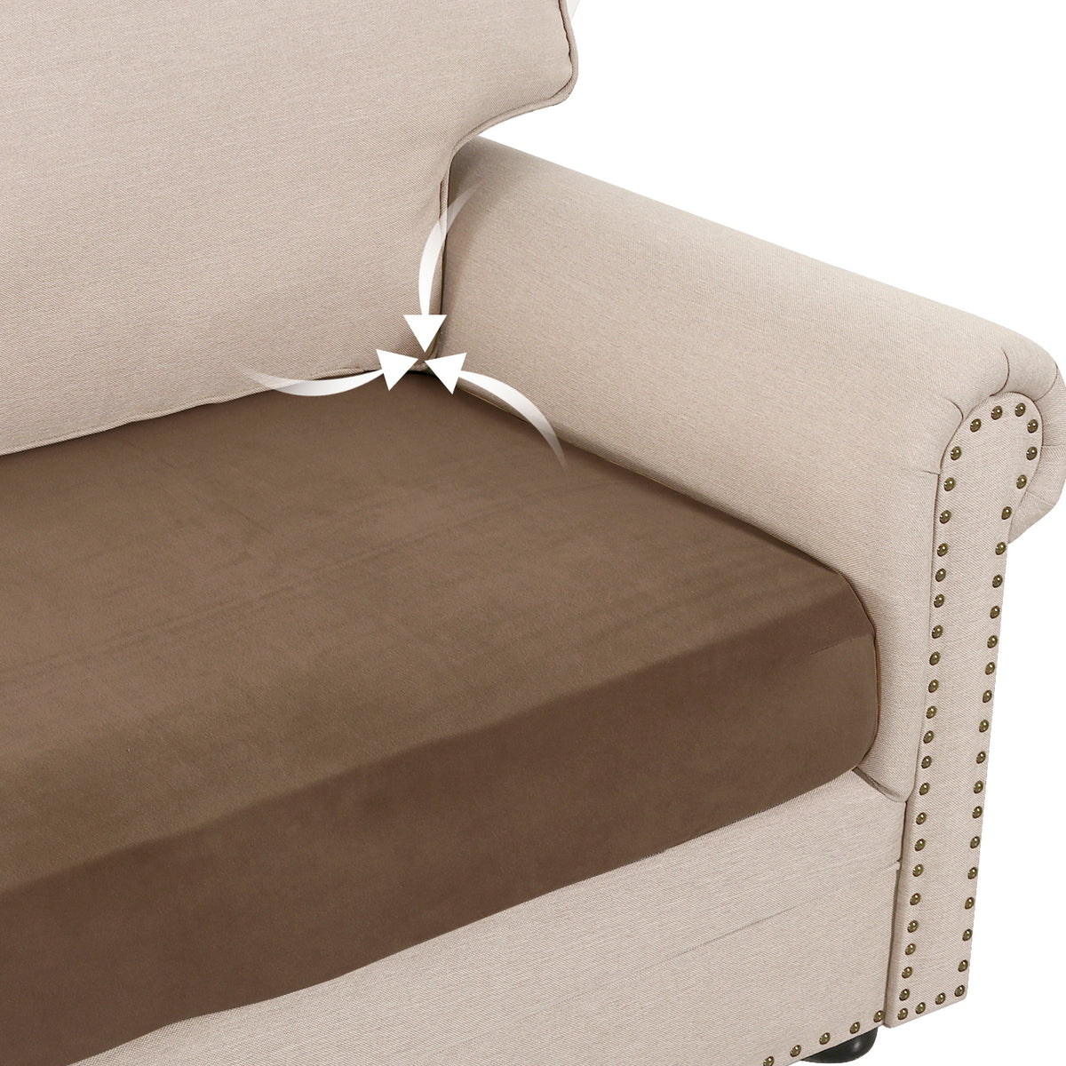 Smarcute 2 Piece Velvet Cushion Seat Covers for L Shape Sectional Sofa