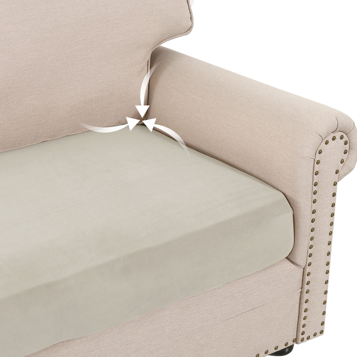 Smarcute 2 Piece Velvet Cushion Seat Covers for L Shape Sectional Sofa