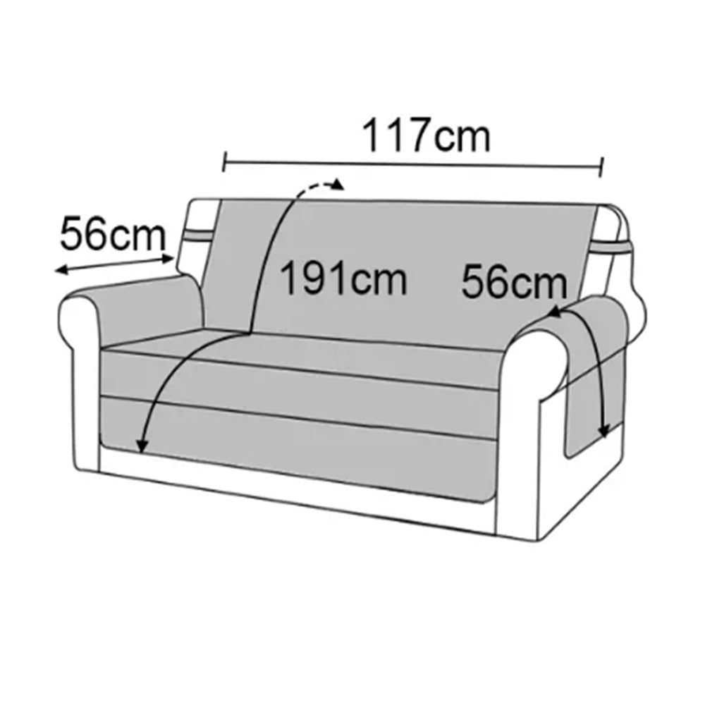 Smarcute 2 Seater Quilted Reversible Sofa Cushion with Straps