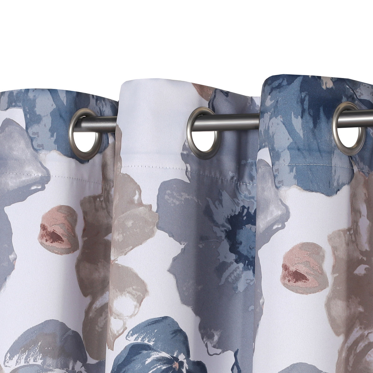 Smarcute Blockout Floral Printed Eyelet Curtain - 2X 132x160cm
