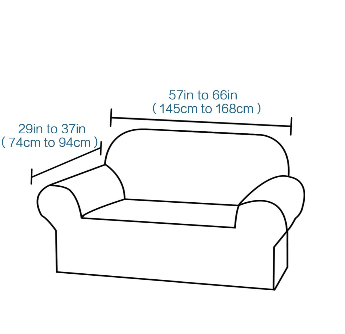 Smarcute 2 Seater Velvet Sofa Cover Stretch Thick Plush Fabric