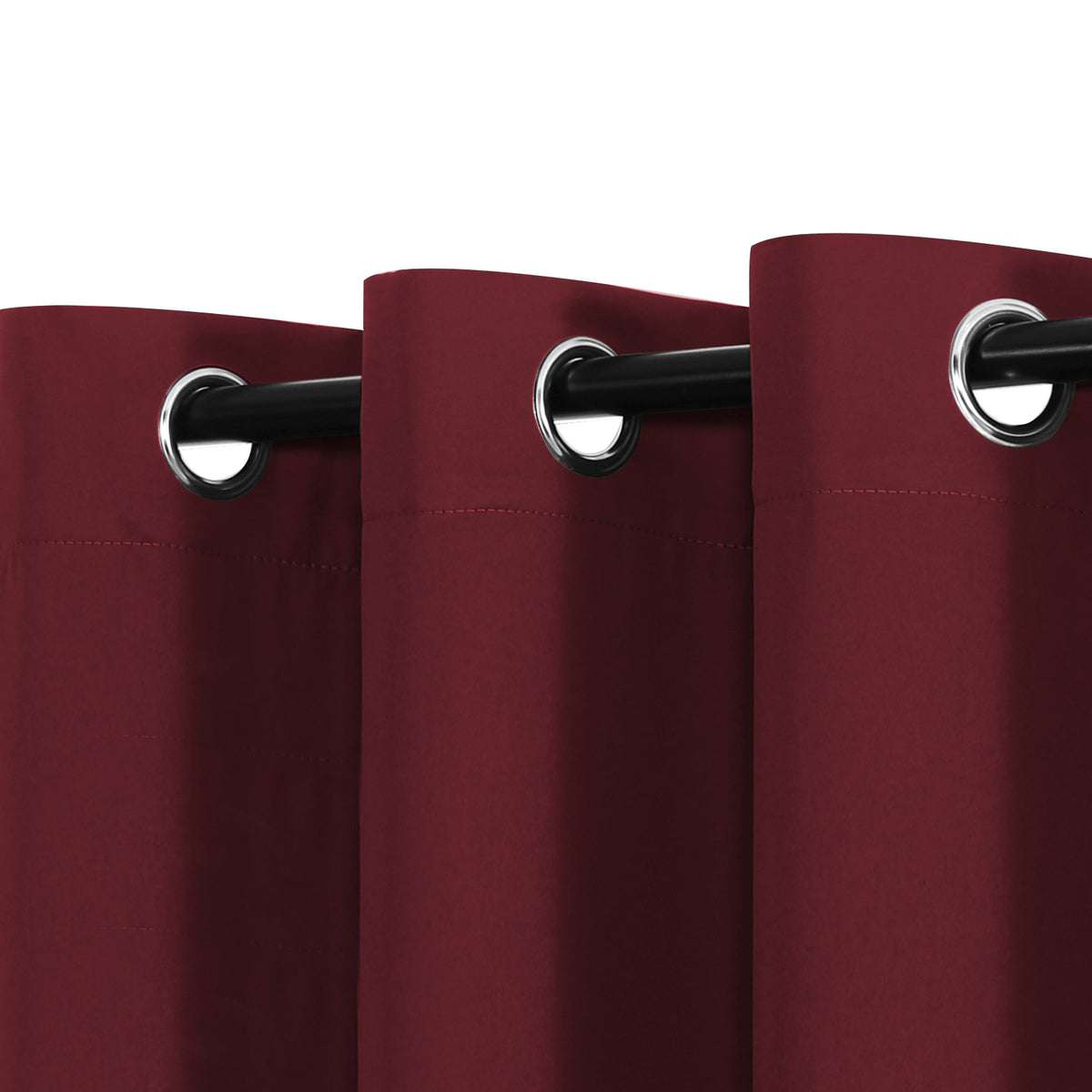 Smarcute Blockout Grommet Curtain with Black Liner Backing - 2X 132x160cm
