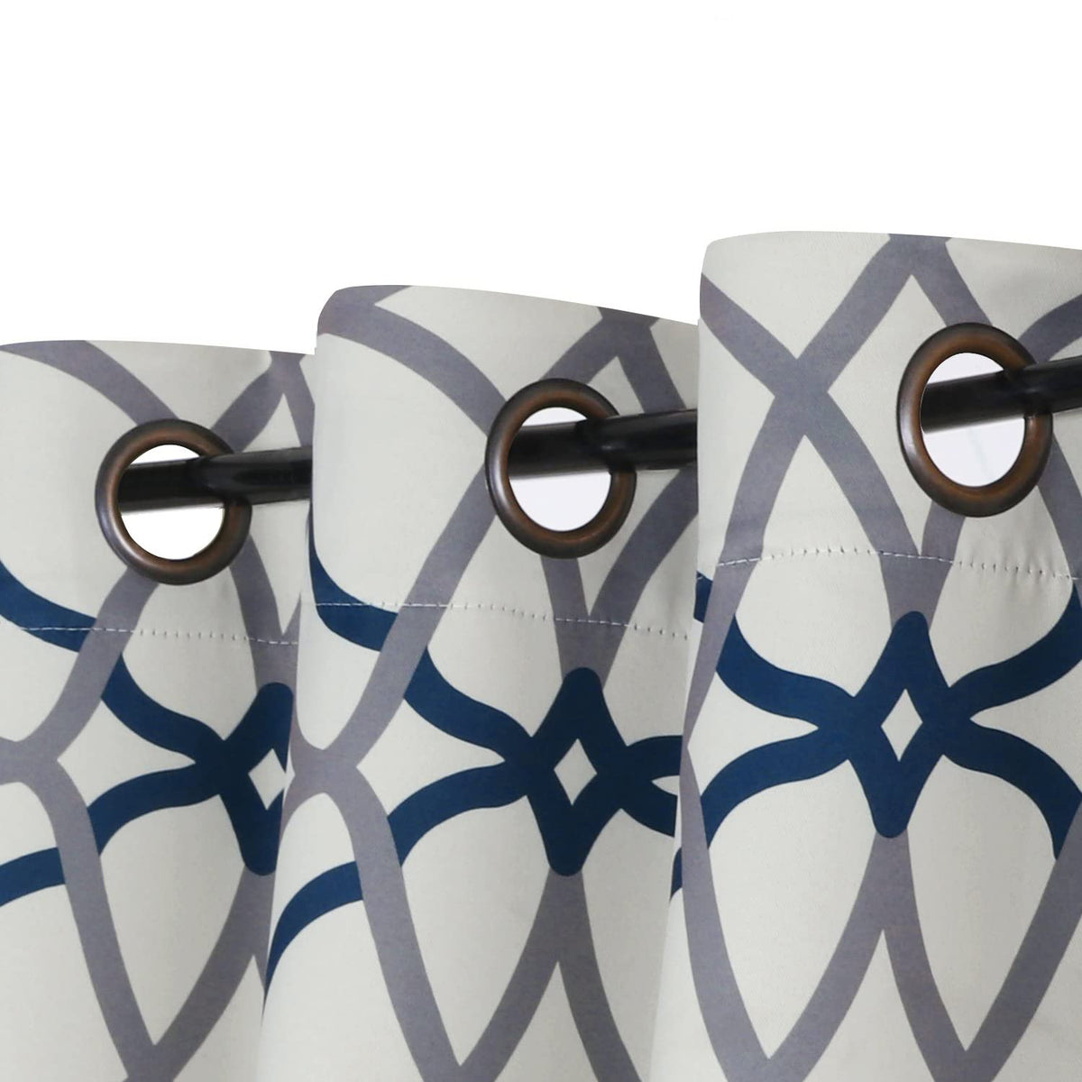 Smarcute Blockout Geo Printed Grommet Curtain - 2X 132x243cm