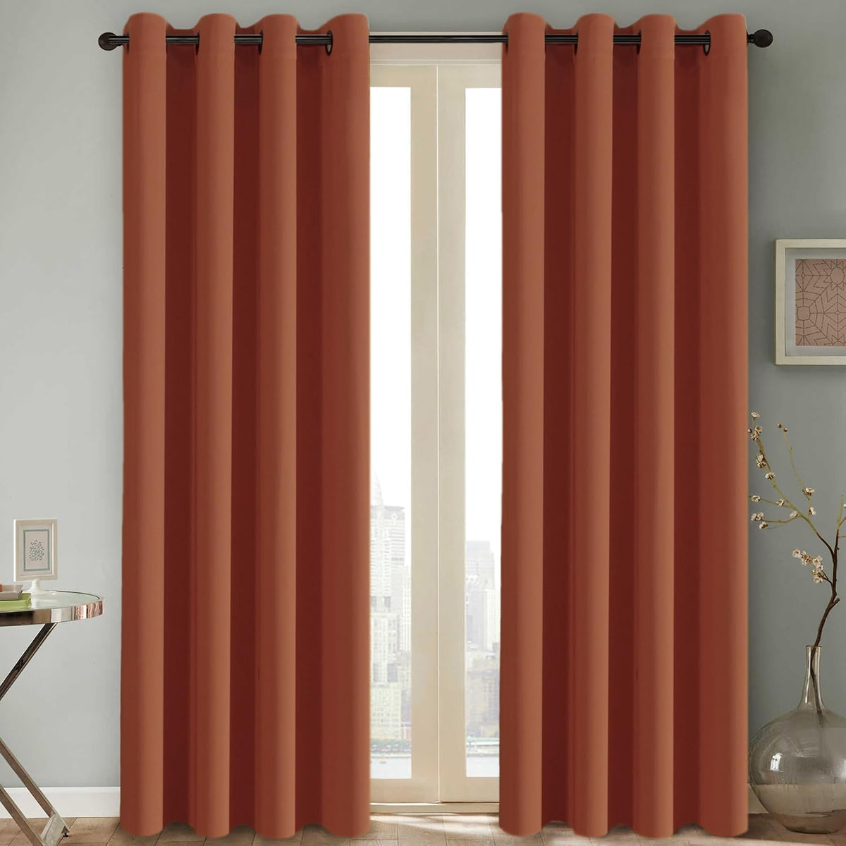 Smarcute Blockout Grommet Solid Curtain - 2X 132x243cm