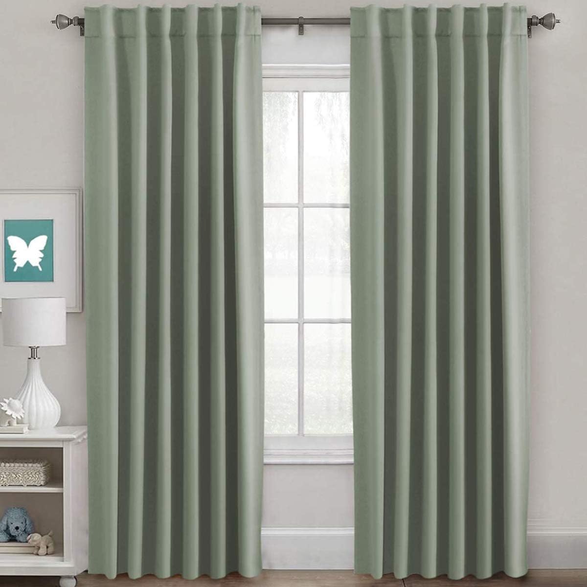 Smarcute Blockout Back Tab Solid Curtain - 2X 132x213cm