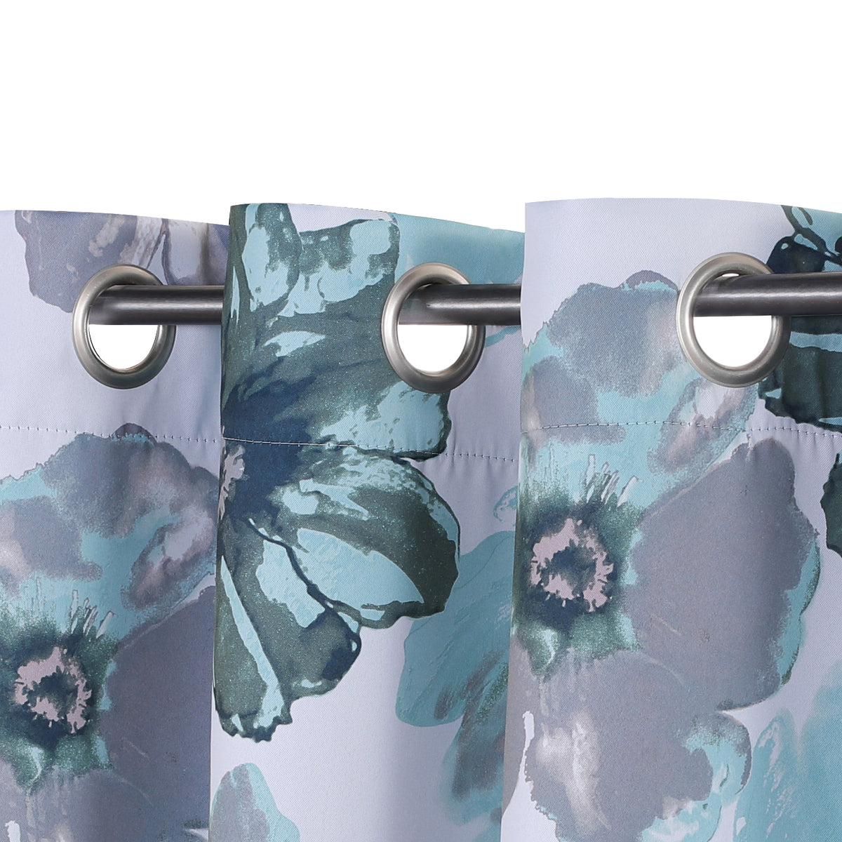 Smarcute Blockout Floral Printed Eyelet Curtain - 2X 132x243cm