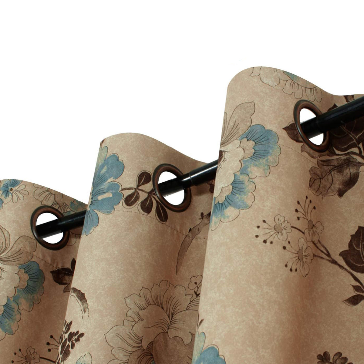 Smarcute Vintage Floral Printed Curtain - 132cm x 243cm