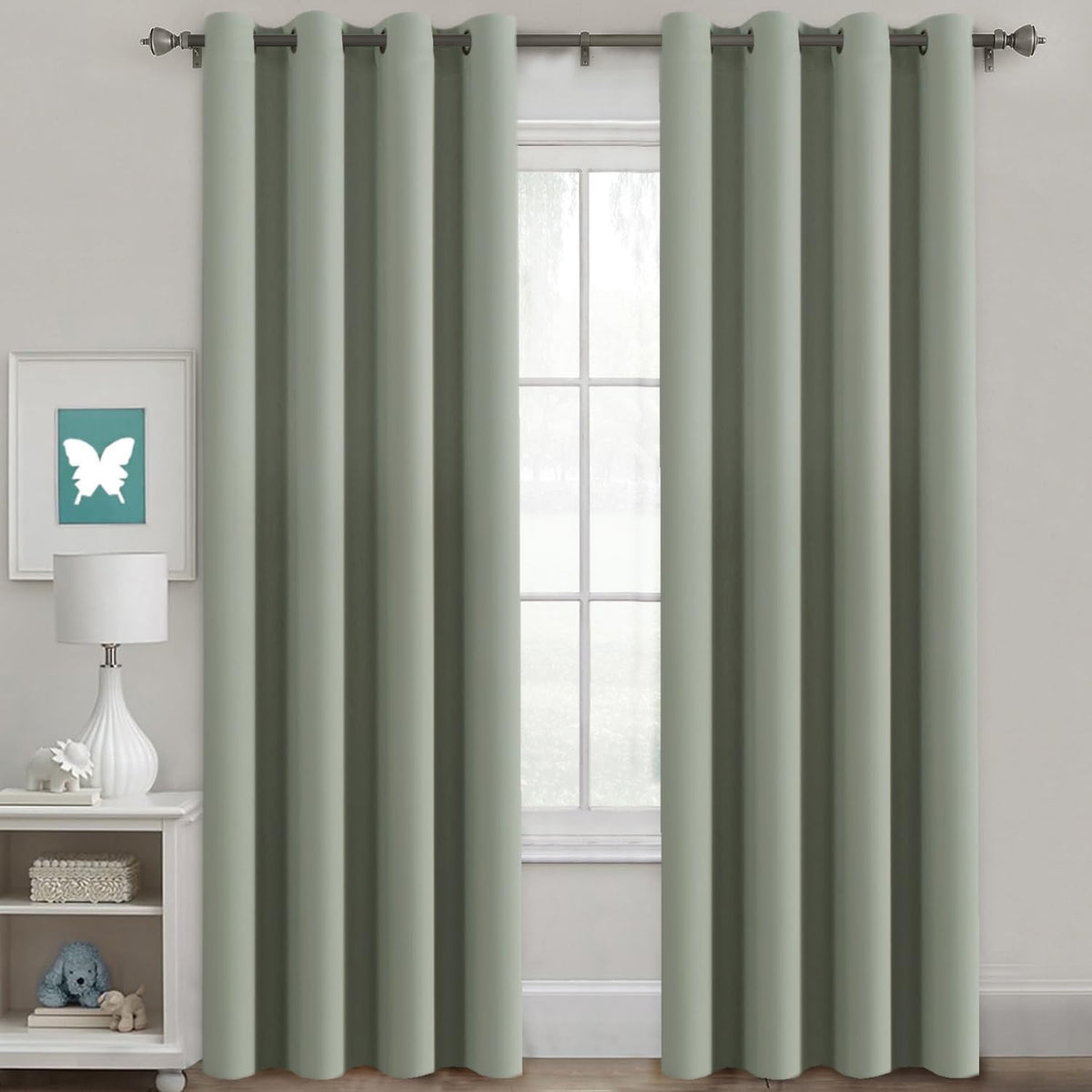 Smarcute Blockout Grommet Solid Curtain - 2X 132x183cm