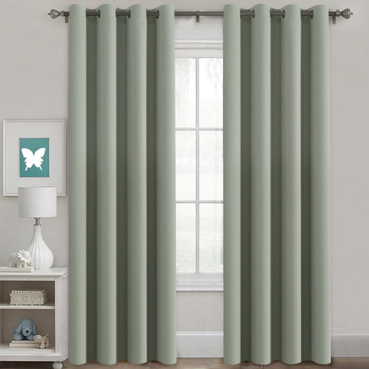 Smarcute Blockout Grommet Solid Curtain - 2X 132x213cm