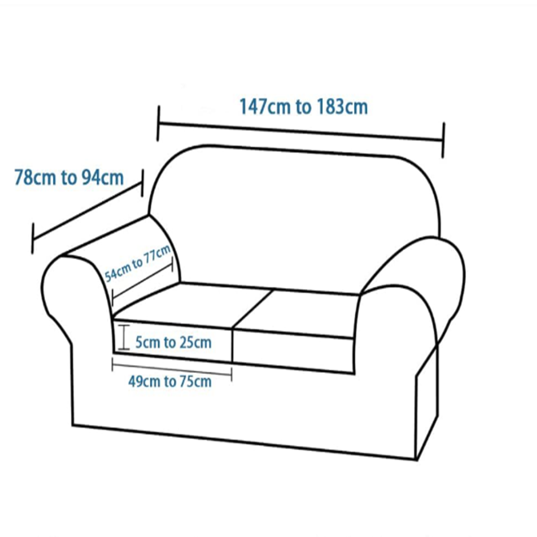 Smarcute 2 Seater Stretch Floral Pattern 3 Pieces Seperated Sofa Covers