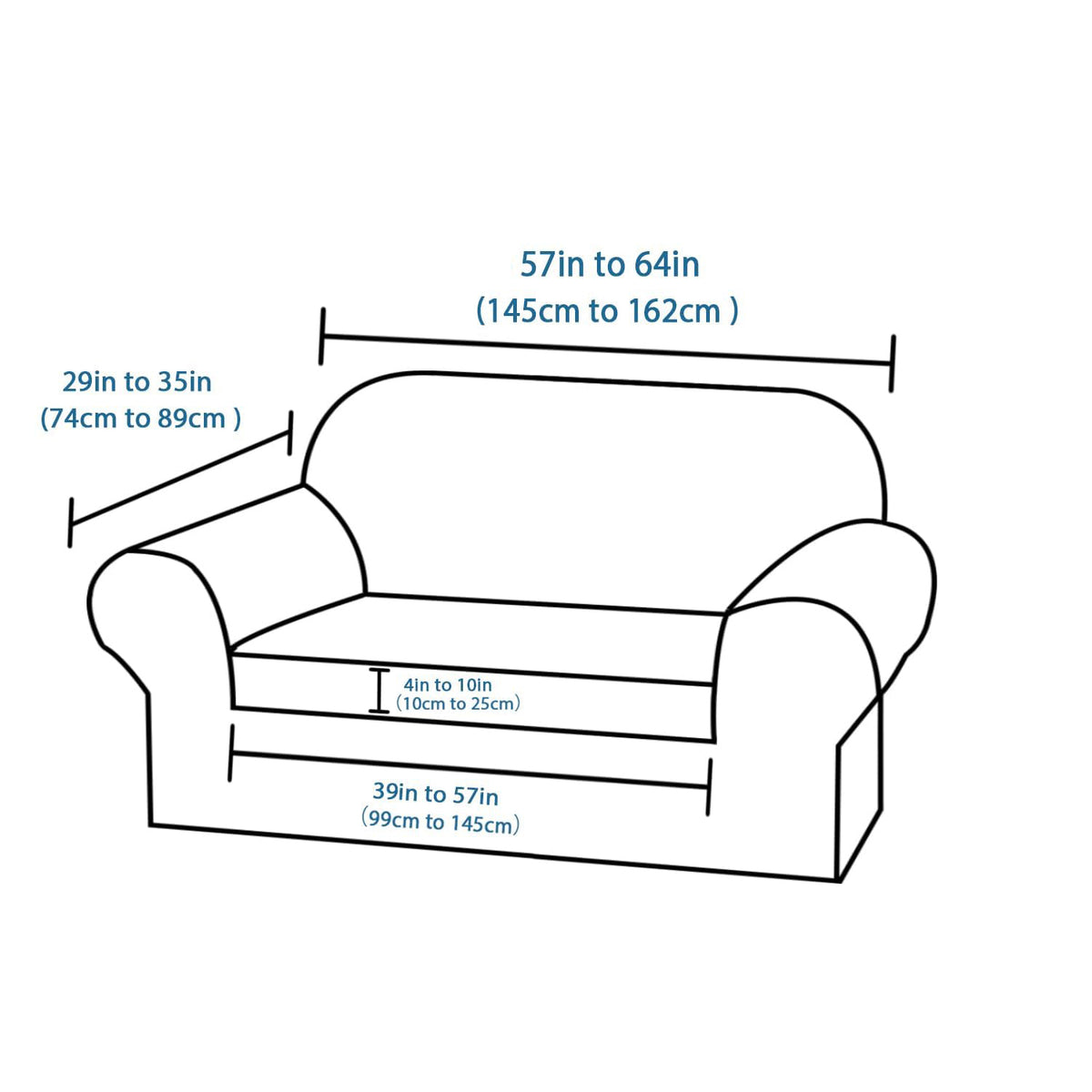 Smarcute 2 Seater 2-Piece Spandex Stretch Anti-Slip Sofa Cover