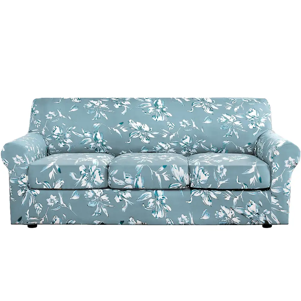Smarcute 3 Seater Stretch Floral Pattern 4 Pieces Seperated Sofa Covers