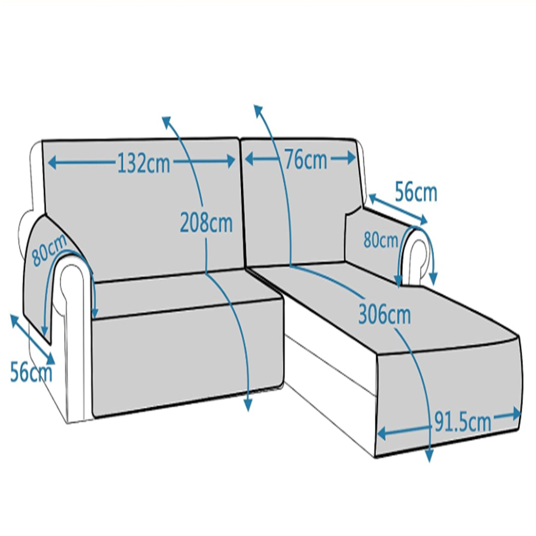 Smarcute Waterproof 2 Pieces Sectional L-shaped Velvet Sofa Lounge Cover
