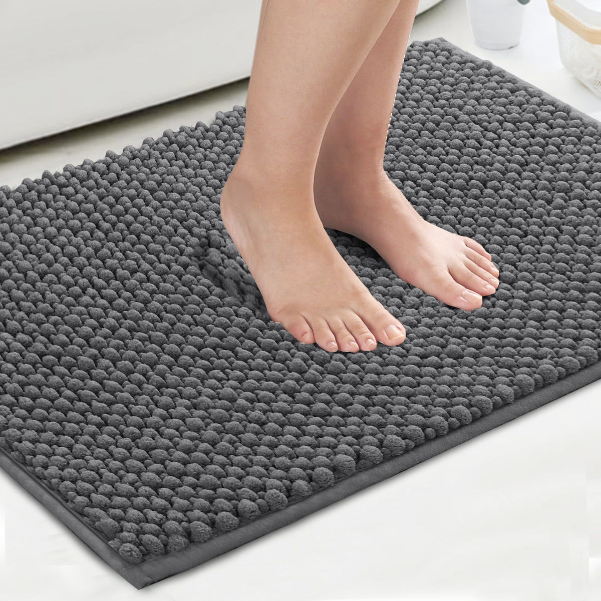Smarcute Chenille Absorbent Bath Mat 2 Piece - 50x81cm & 43x61cm
