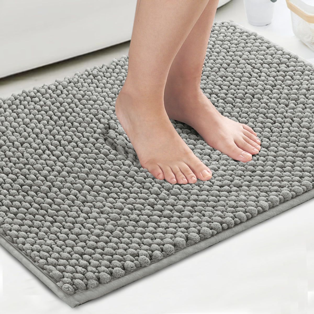 Smarcute Chenille Absorbent Bath Mat 2 Piece - 50x81cm & 43x61cm