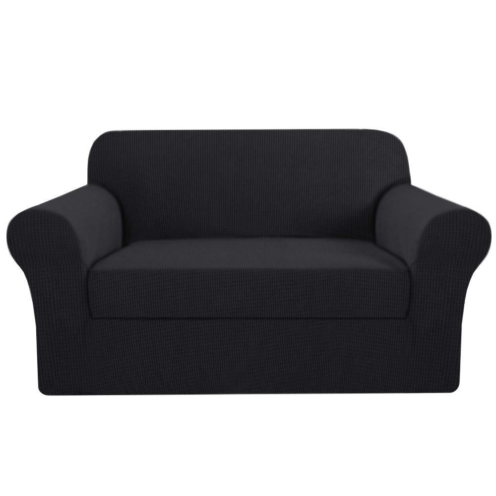 Smarcute 2 Seater 2-Piece Spandex Stretch Anti-Slip Sofa Cover