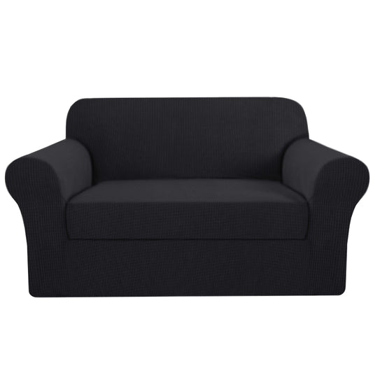 Smarcute 2 Seater 2-Piece Spandex Stretch Anti-Slip Sofa Cover