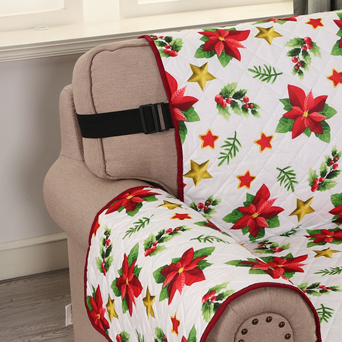 Smarcute 1 Seater Christmas Armchair Cushion with Straps