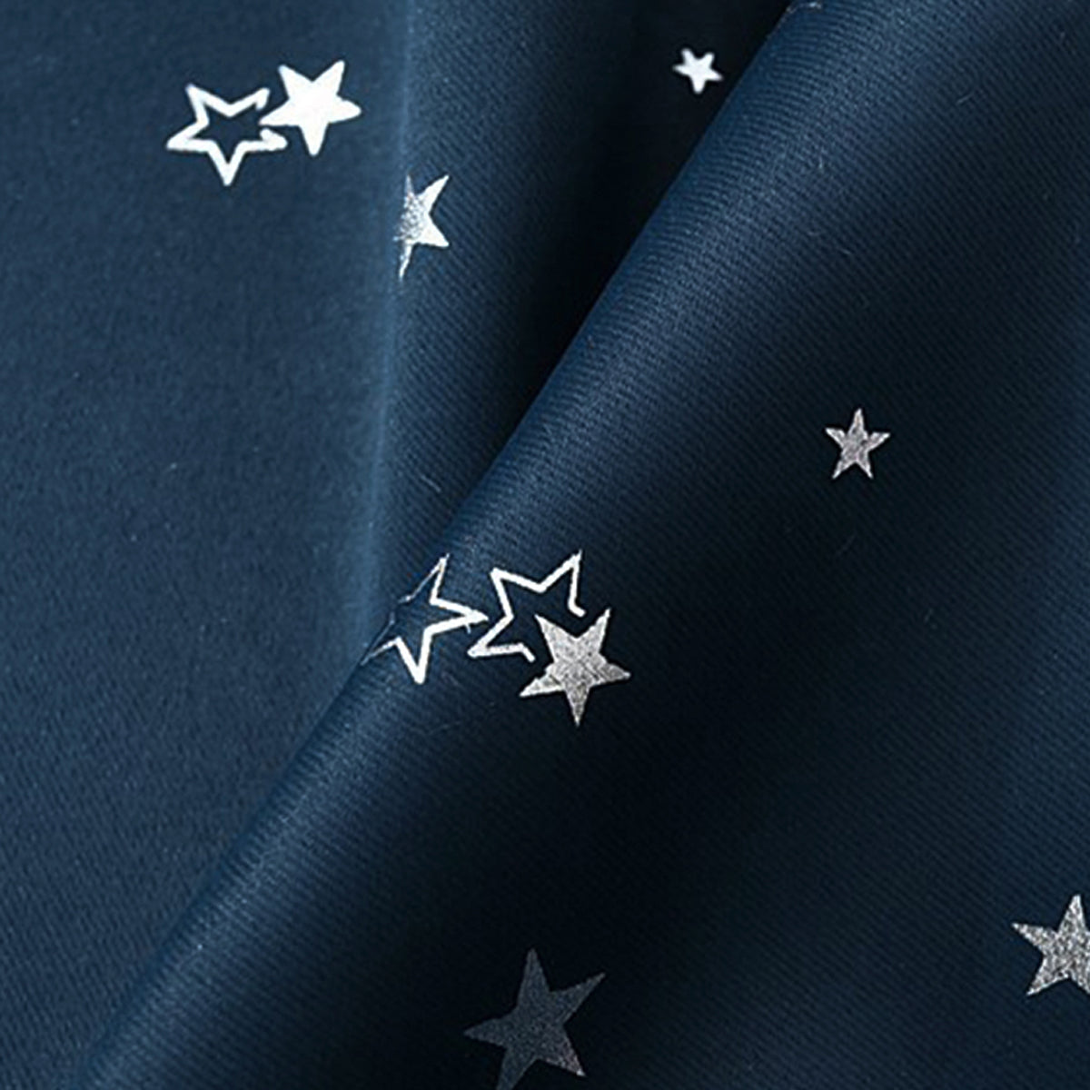 Smarcute Blockout Twinkle Star Printed Grommet Curtain - 2X 132x160cm
