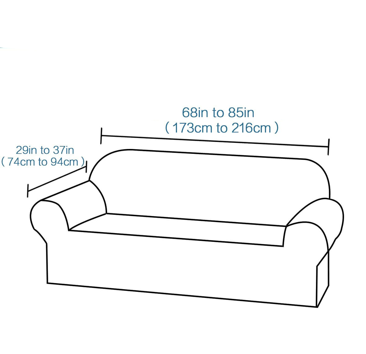 Smarcute 3 Seater Velvet Sofa Couch Cover Stretch Thick Plush Fabric