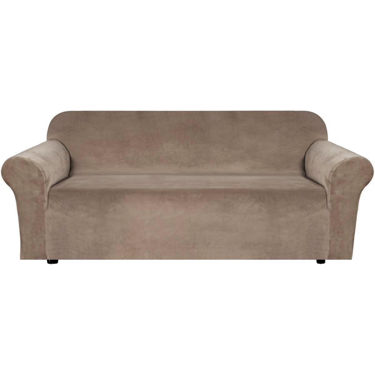 Smarcute 3 Seater Velvet Sofa Couch Cover Stretch Thick Plush Fabric
