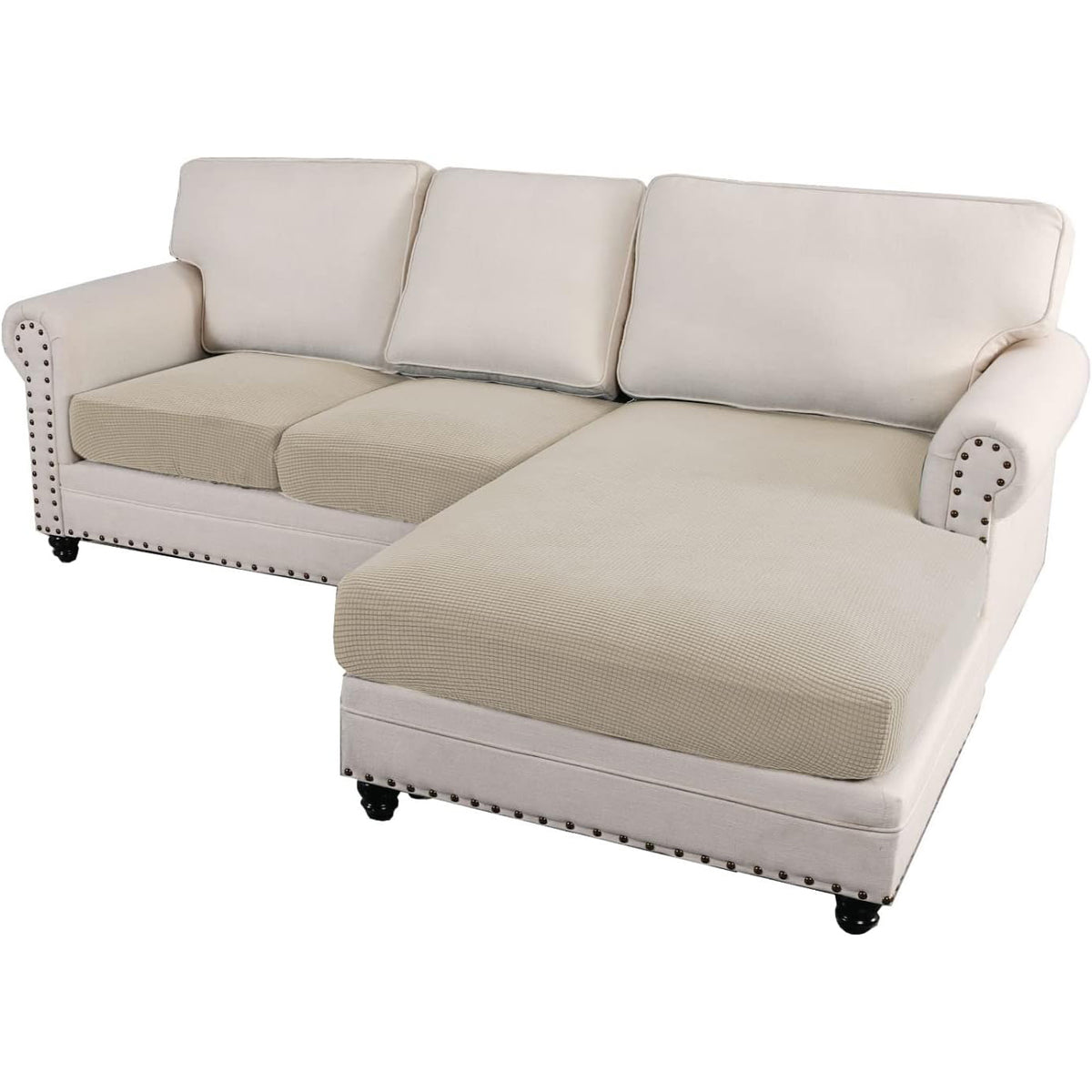 Smarcute L-shaped Sectional Sofa Covers Couch Lounge Cushion Cover