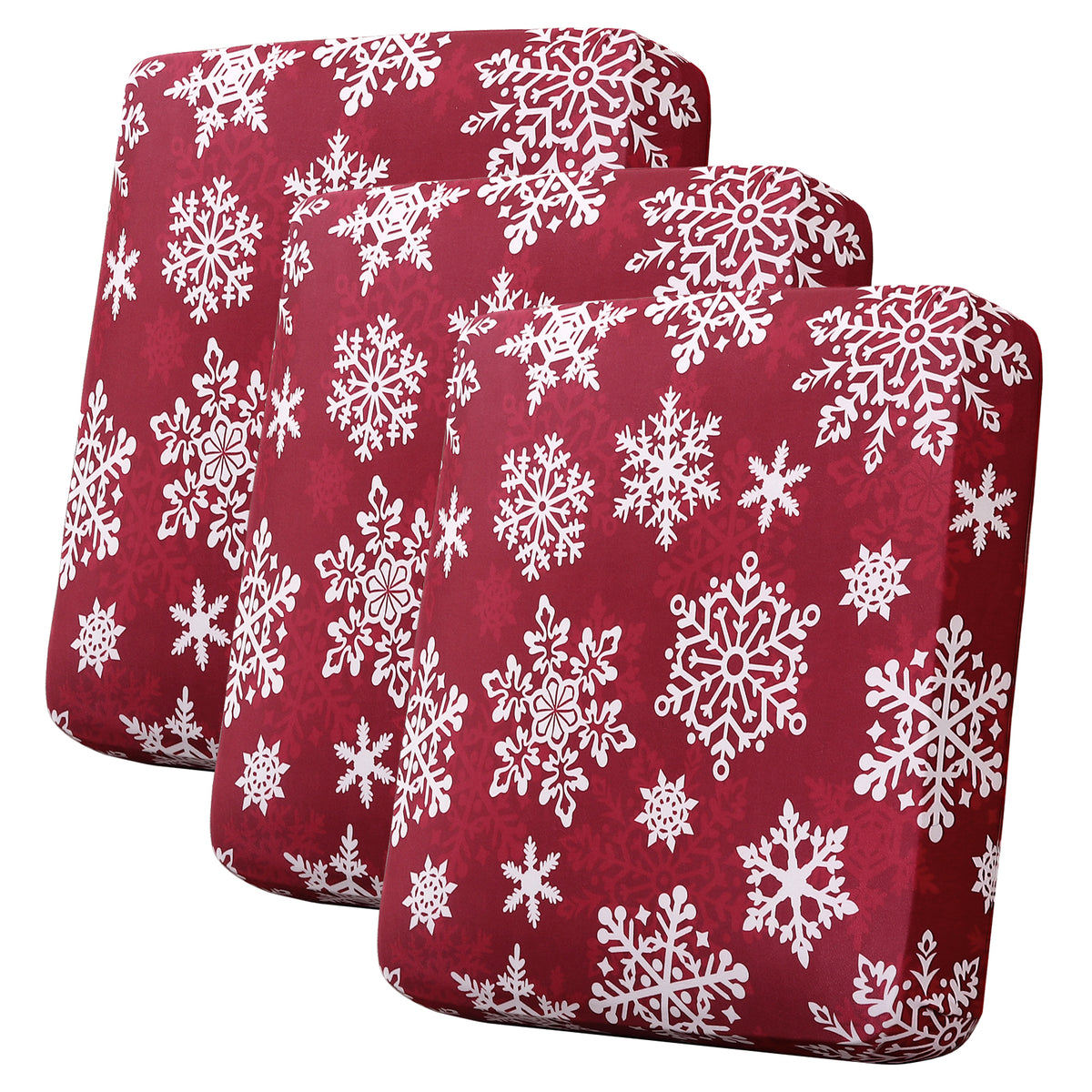 Smarcute 3 Pieces Christmas Velvet Sectional Cushion Seat Covers