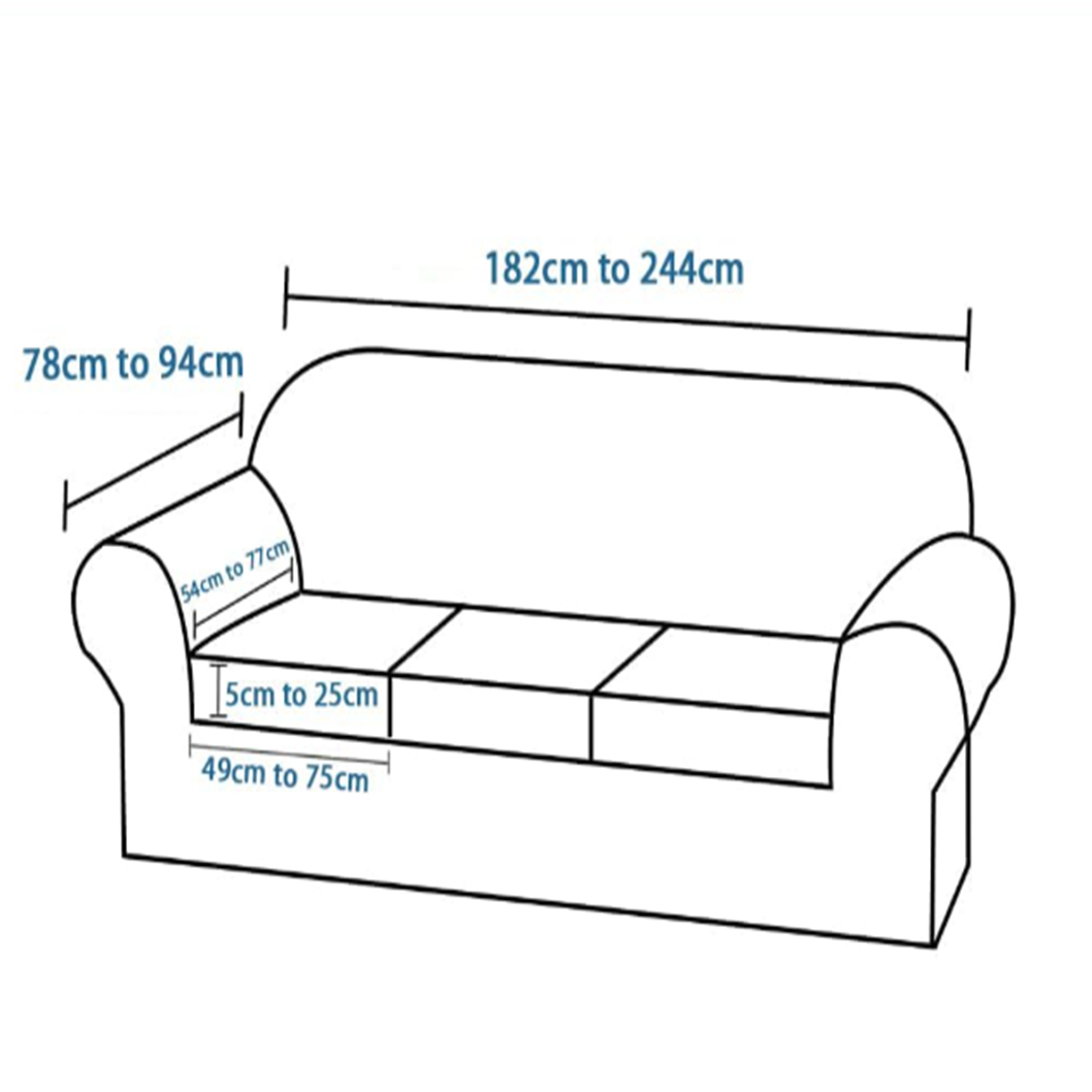 Smarcute 3 Seater Stretch Floral Pattern 4 Pieces Seperated Sofa Covers