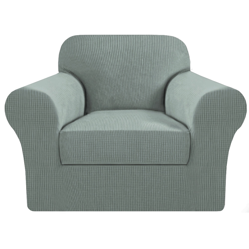 Smarcute 1 Seater 2-Piece Spandex Stretch Anti-Slip Sofa Cover