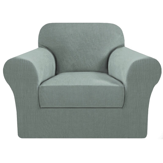 Smarcute 1 Seater 2-Piece Spandex Stretch Anti-Slip Sofa Cover