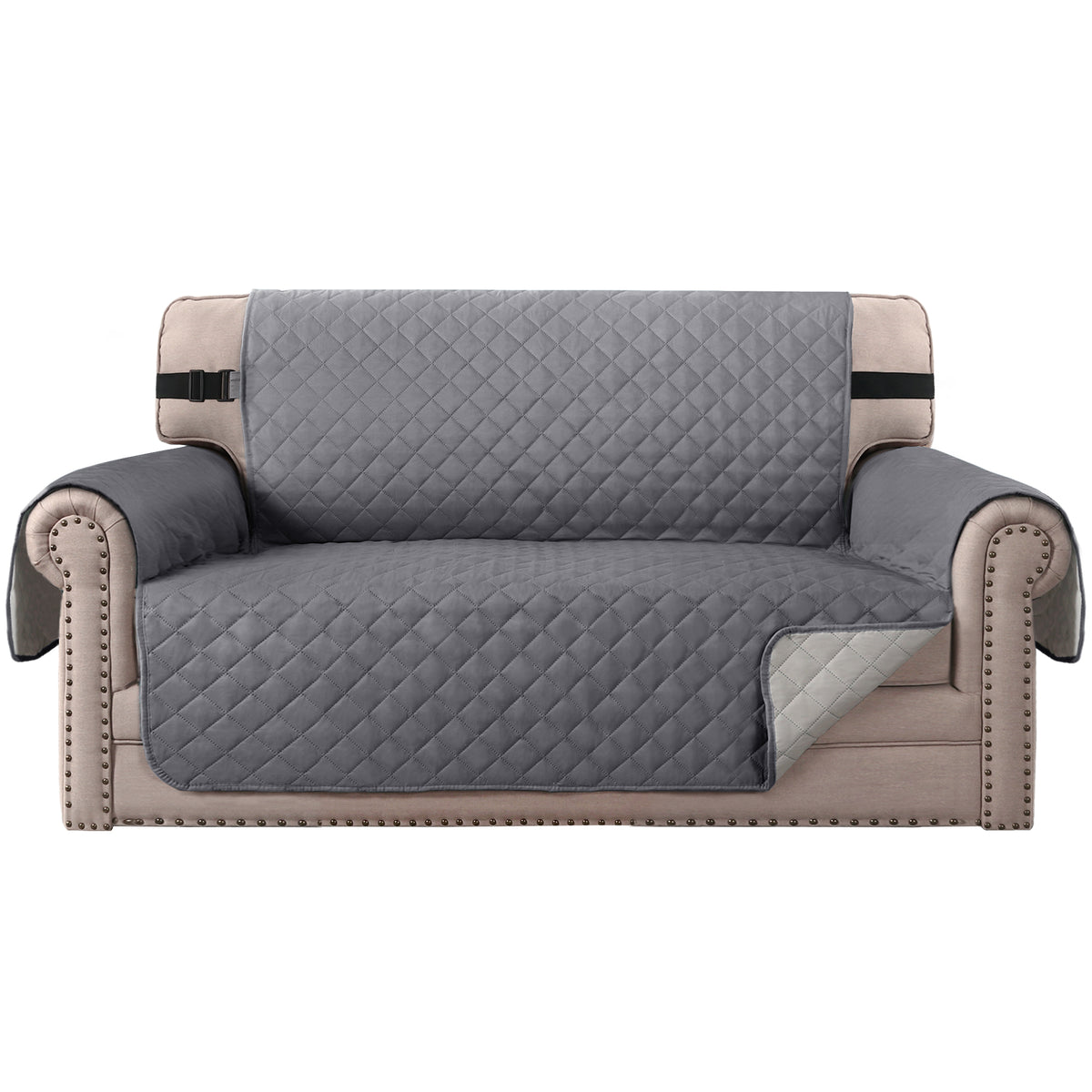 Smarcute 2 Seater Quilted Reversible Sofa Cushion with Straps